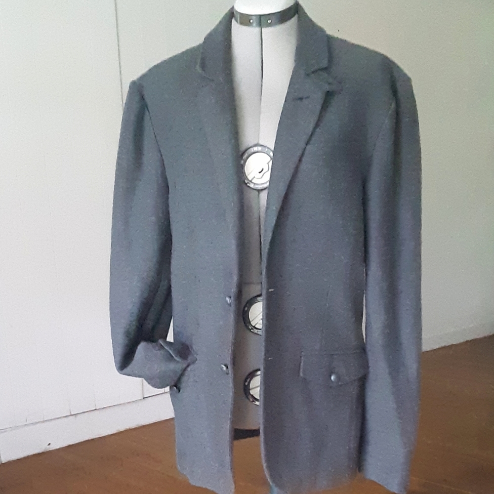 Armani Xchange gray wool blend sports blazer.